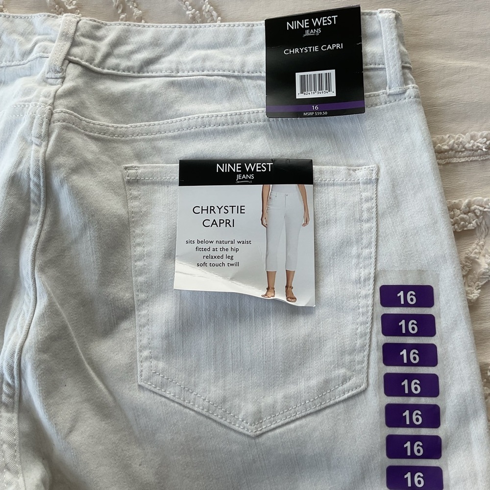 Nine West White  Jeans capri nwt 16 NWT - Picture 5 of 5